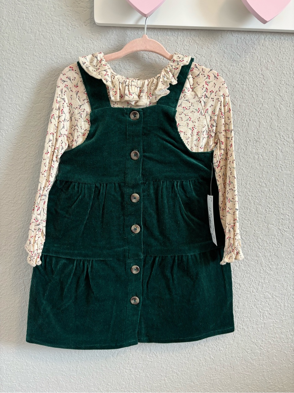 Chelsea & Violet Little Girls Jersey Tee and Corduroy Jumper